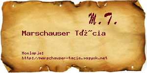 Marschauser Tácia névjegykártya